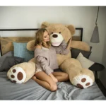 Big Plush Teddy Bear, Soft Toy, 130 Cm, 51 Inches, 4.3 Feet, Light Brown, Bobo - immagine 4