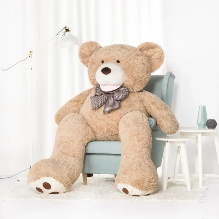 Big Plush Teddy Bear, Soft Toy, 200 Cm, 78 Inches, 6.6 Feet, Light Brown, Bobo - immagine 1