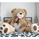 Big Plush Teddy Bear, Soft Toy, 220 Cm, 86 Inches, 7.2 Feet, Light Brown, Bobo - immagine 4