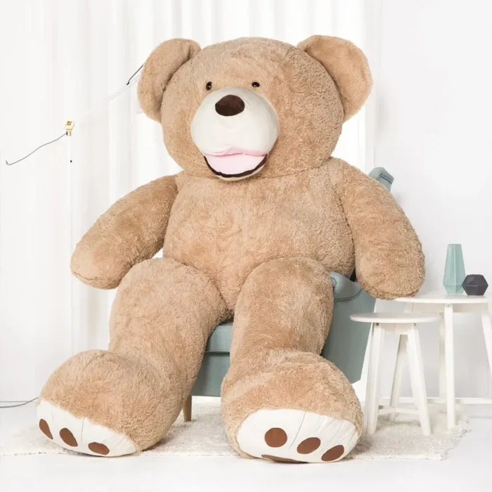 Big Plush Teddy Bear, Soft Toy, 260 Cm, 102 Inches, 8.5 Feet, Light Brown, Bobo - immagine 1