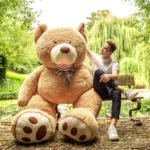 Big Plush Teddy Bear, Soft Toy, 340 Cm, 133 Inches, 1.1 Feet, Light Brown, Bobo - immagine 5